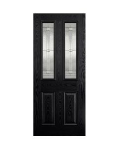 LPD Doors GRP Malton Black Glazed 2L Composite Door