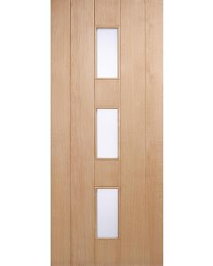 External Door Oak Copenhagen Frosted Double Glazed Untreated