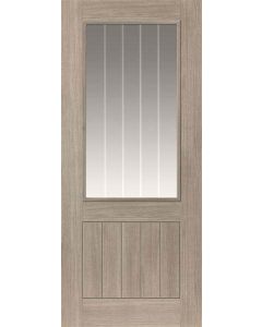 JB Kind Colorado Grey Clear Glazed with Etched Lines Laminate Internal Door