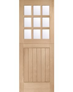 External Oak Door Stable 9 Light with Clear Glass M & T