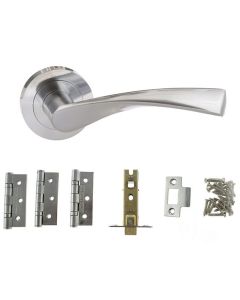 Aqua Eco Door Handle Pack Satin Chrome Chase Atlantic