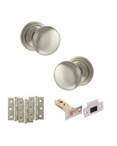Chase Atlantic Old English Harrogate Mortice Knob Satin Nickel Standard Latch Pack