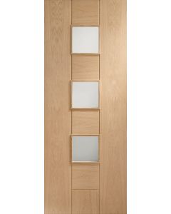 Messina Internal Oak Door with Obscure Glass Untreated