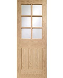 Suffolk Original 6 Light Internal Oak Door with Clear Bevelled Glass Untreated