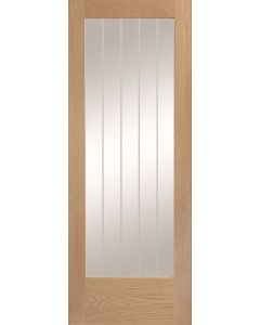 Internal Door Oak Suffolk Pattern 10 1 Light Clear Etched Glass Untreated - DISCONTINUED