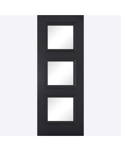 Antwerp Clear Glazed 3 L Black Primed Internal Door