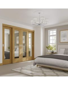 Oak 4 Door Double Top Wardrobe Frame System (Inc Hardware Kit