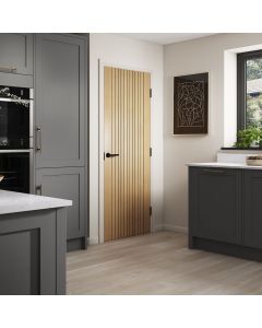 Aria Oak Pre-finished Laminate Internal Door Lifestyle Image by JB kind
