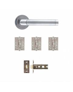 Augustus Matt Polished Chrome Door Handle Pack