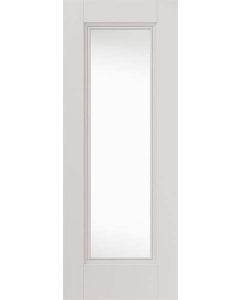 Belton decorative flush mouldings Clear Glass Internal Door White Primed