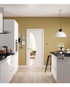 Internal Door White Primed Salerno with Clear Glass Lifestyle