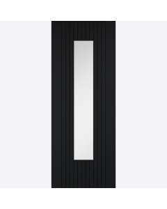 LPD BLACK LAMINATE SYDNEY CLEAR GLAZED PREFINISHED INTERNAL DOOR