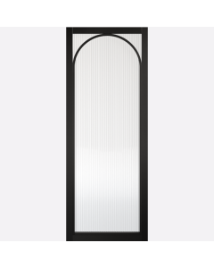 Melrose Pre-Finished Reeded Glazed Black Internal Door by LPD Doors