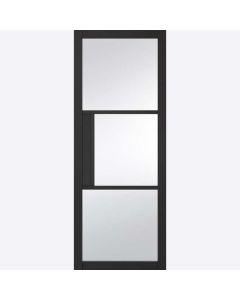 Tribeca 3 Light CLEAR Glass Internal Door Prefinished Black
