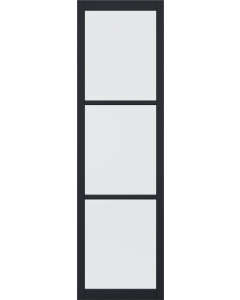 Black Tribeca Sidelight W8 Clear Glass without Lock Block