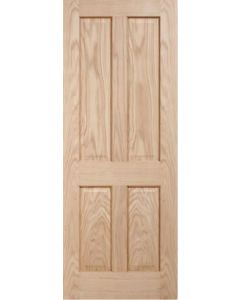 Oak Regency 4 Panel Untreated Fire Door FD30