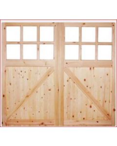 External Redwood Garage Door Single Glazed Untreated