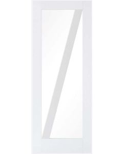 Internal Door White Primed Barn Solid Core With Clear Glass