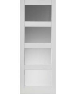Internal Door white primed Cayman with Clear Glass