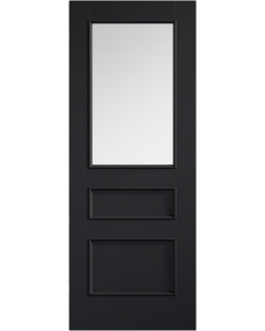 LPD Toledo Black Clear Glass Half Glazed Internal Door Prefinished