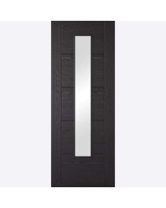 Internal Fire Door Charcoal Black Vancouver 1 Light Clear Glass Prefinished