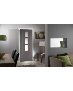Internal Door Chocolate Grey Alcaraz clear Glass Lifestyle Image