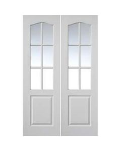 Internal Door Pair White Moulded Classique 6 Light