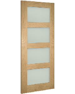 Internal Door Oak Coventry with Obscure Glass Unfinished