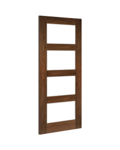Internal Fire Door Walnut Coventry With Clear Glass Prefinished