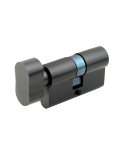 Deanta Euro Cylinder Lock Black Steel Finish Key to Turn