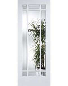 LPD Doors Internal Door Solid White Primed Manhattan Clear Bevelled Glazed