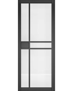 Deanta Dalston Black Prefinished Clear Glazed Internal Door