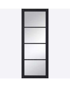 LPD Doors Dark Charcoal Soho Clear Glazed 4L Prefinished Internal Door