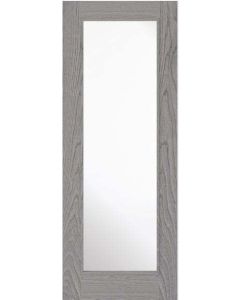 Internal Door Pearl Grey Diez with Clear Glass Prefinished