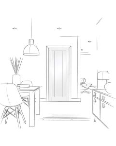 Internal fire door white primed worcester 3 panel Lifestyle