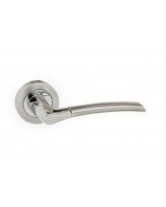 Eco Swell Aluminium Lever On Round Rose - Satin Chrome/Polished Chrome 