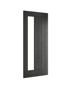 Deanta Ely Black Brushed Oak clear Glass Side lite Prefinished internal Door
