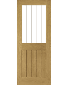 Deanta Oak Ely Half Light Door Clear Inlaid Glass Untreated
