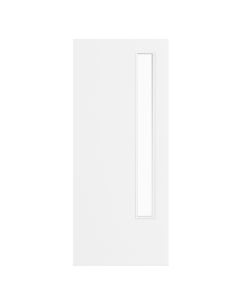 Deanta Flush White Primed Glazed Option 13 Clear Glass Fire Door FD30
