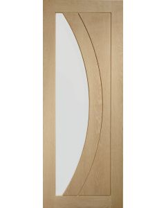 XL Joinery Internal Oak Salerno with Clear Glass Fire Door FD30 Untreated