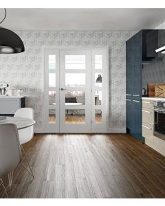 Internal Door White Primed Shaker Clear Glass Lifestyle Image XL Joinery