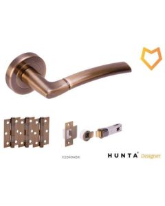 Internal Door Handle Pack Nemo Lever on Round Rose Antique Bronze
