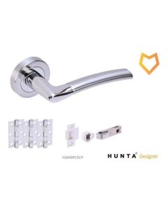 Internal Door Handle Pack Nemo Lever on Round Rose Polished and Satin