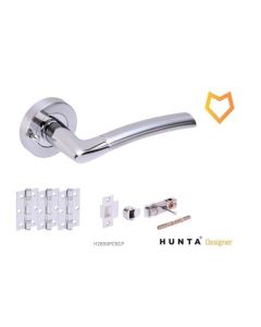Internal Door Privacy Handle Pack Nemo Lever on Round Rose Polished and Satin