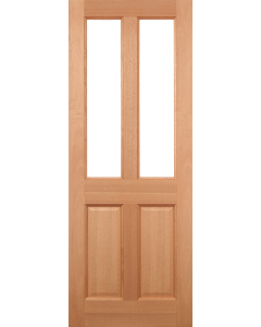 LPD Doors Hardwood Malton Glazed 2L Frosted Glass External Door Untreated Dowelled