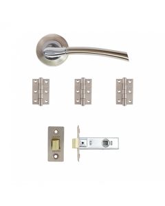 Deanta Hera Door Pack Latch Kit Satin Nickel Chrome Finish