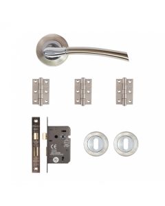 Deanta Hera Mortice Sash Lock Door Pack Nickel Chrome Finish