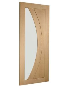 Internal Door Oak Salerno Clear Glass Pre finished XL Joinery