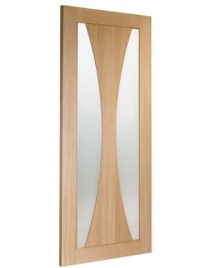 Oak Verona with Clear Glass FD30 Internal Fire Door side on