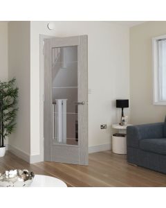 Tigris Light Grey Full Glazed Laminate Internal Door by JB Kind Lifestyle Image